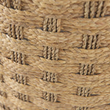 Michelle 17.7L x 17.7W x 17.7H Light Brown Woven Seagrass Round Pouf from Mercana - Luna Furniture