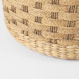 Michelle 17.7L x 17.7W x 17.7H Light Brown Woven Seagrass Round Pouf from Mercana - Luna Furniture