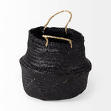 Ella (Set of 3) Black Seagrass Basket W/ Light Brown Handles from Mercana - Luna Furniture