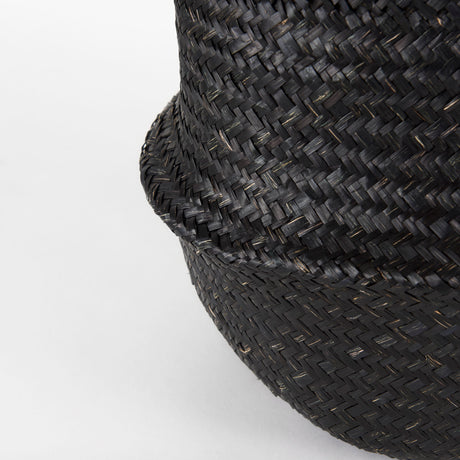 Ella (Set of 3) Black Seagrass Basket W/ Light Brown Handles from Mercana - Luna Furniture