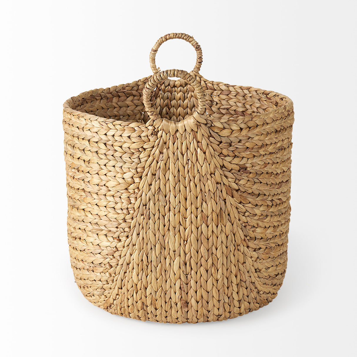 Sivan 19.7L x 19.7W x 23.6H (Set of 3) Light Brown Water Hyacinth Round Basket W/ Handles from Mercana - Luna Furniture