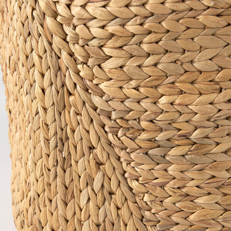 Sivan 19.7L x 19.7W x 23.6H (Set of 3) Light Brown Water Hyacinth Round Basket W/ Handles from Mercana - Luna Furniture