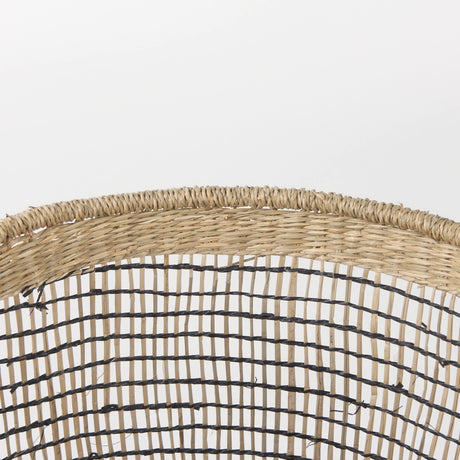 Triopas 15.7L x 15.7W x 13.4H (Set of 3) Medium Brown Seagrass Round Basket W/ Handles from Mercana - Luna Furniture
