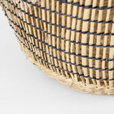 Triopas 15.7L x 15.7W x 13.4H (Set of 3) Medium Brown Seagrass Round Basket W/ Handles from Mercana - Luna Furniture