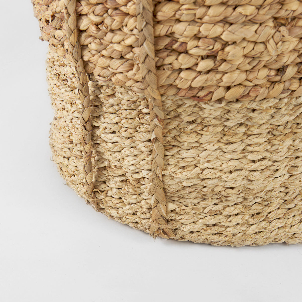 Morocco (Set of 3) Brown Two Tone Water Hyacinth and Cornhusk Round Basket W/ Handles from Mercana - Luna Furniture