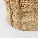 Morocco (Set of 3) Brown Two Tone Water Hyacinth and Cornhusk Round Basket W/ Handles from Mercana - Luna Furniture