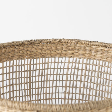 Bowie 19.7L x 19.7W x 19.7H (Set of 3) Medium Brown Seagrass Round Basket W/ Handles from Mercana - Luna Furniture