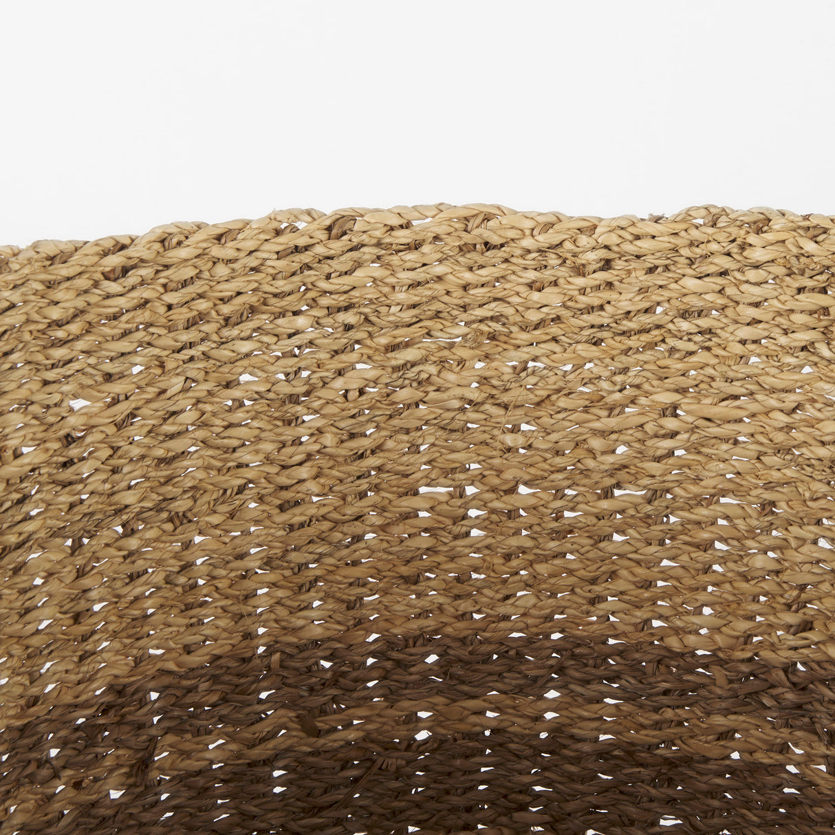 Vance 17.7L x 17.7W x 11.8H Light Brown Palm Leaf and Seagrass Round Basket W/ Handles from Mercana - Luna Furniture