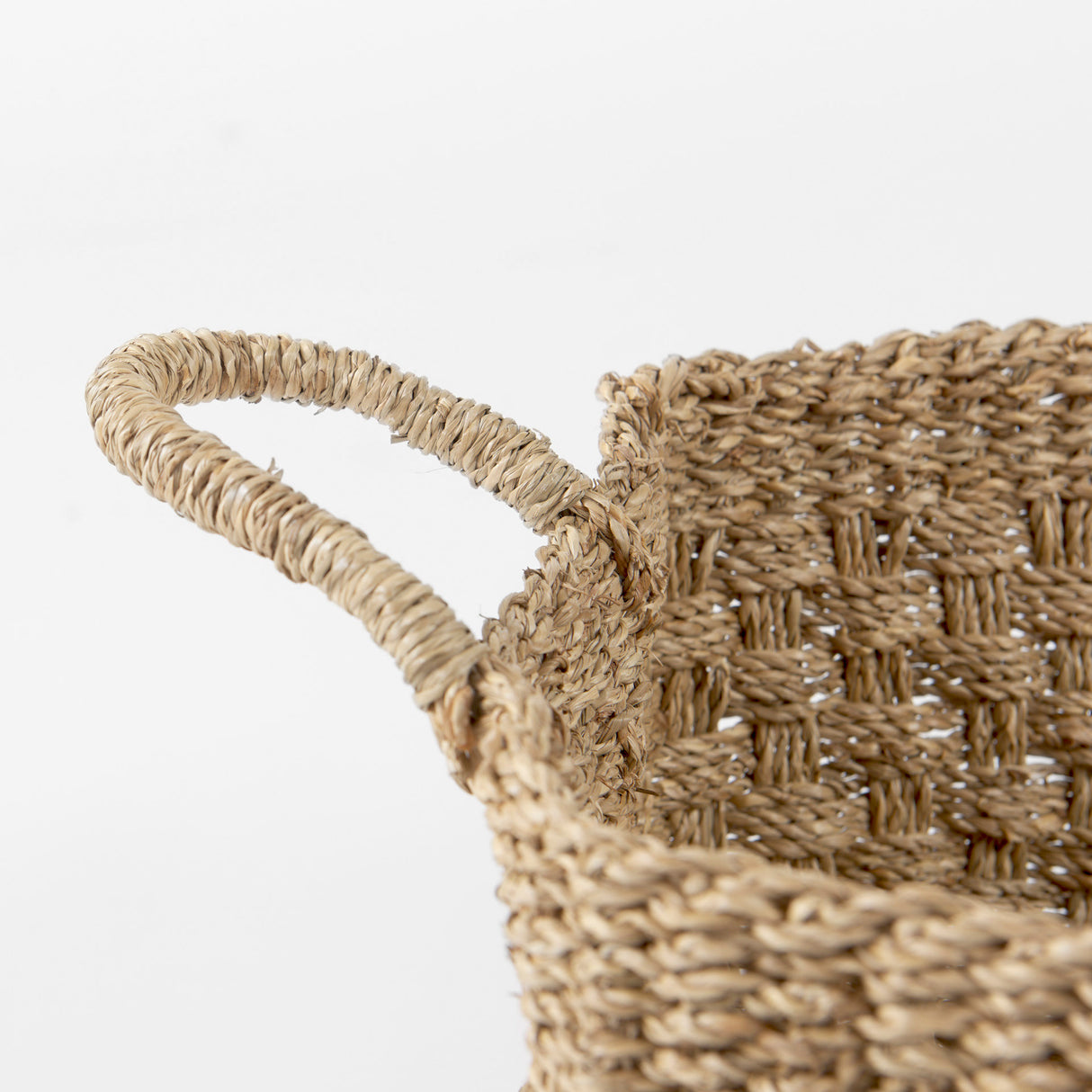 Emra (Set of 3) Light Brown Seagrass Rectangular Basket W/ Handles from Mercana - Luna Furniture