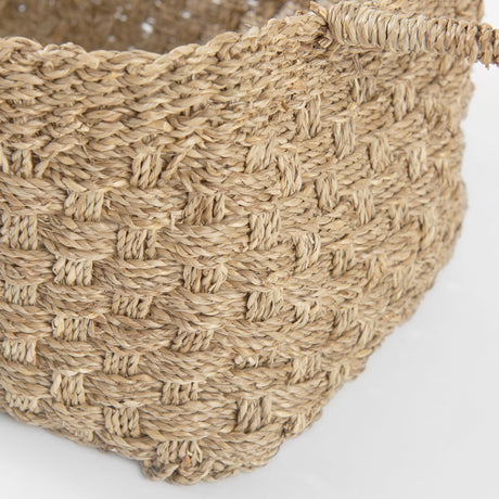 Emra (Set of 3) Light Brown Seagrass Rectangular Basket W/ Handles from Mercana - Luna Furniture