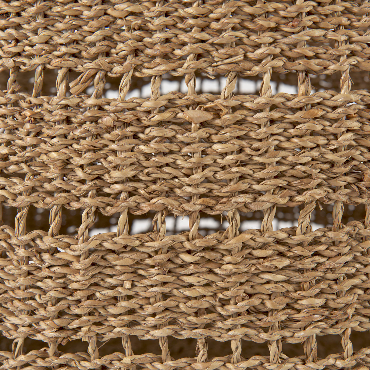 Hayes 17.7L x 17.7W x 11.8H (Set of 2) Medium Brown Seagrass Round Basket with Stripe Pattern from Mercana - Luna Furniture