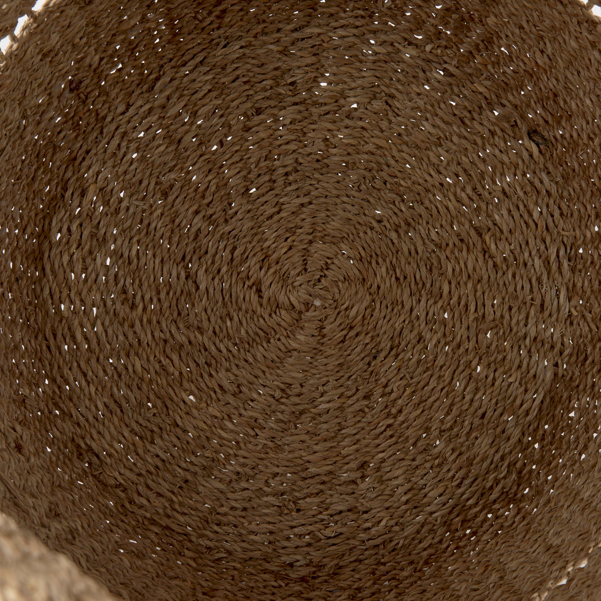 Hayes 17.7L x 17.7W x 11.8H (Set of 2) Medium Brown Seagrass Round Basket with Stripe Pattern from Mercana - Luna Furniture