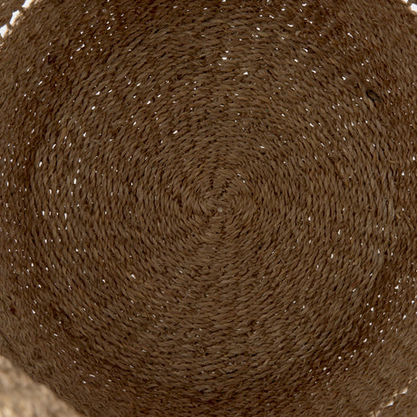 Hayes 17.7L x 17.7W x 11.8H (Set of 2) Medium Brown Seagrass Round Basket with Stripe Pattern from Mercana - Luna Furniture