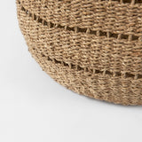 Hayes 17.7L x 17.7W x 11.8H (Set of 2) Medium Brown Seagrass Round Basket with Stripe Pattern from Mercana - Luna Furniture