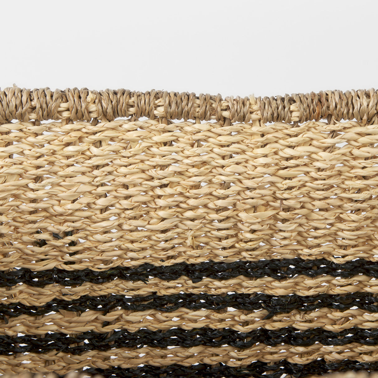 Emma (Set of 2) Light Brown Seagrass Rectangular Basket W/ Black Stripes from Mercana - Luna Furniture