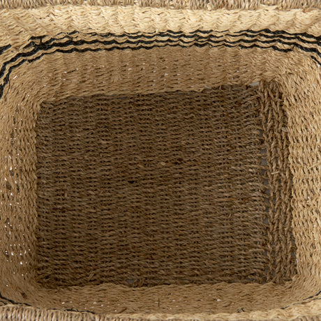 Emma (Set of 2) Light Brown Seagrass Rectangular Basket W/ Black Stripes from Mercana - Luna Furniture