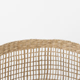 Nova 15.0L x 15.0W x 9.4H (Set of 2) Light Brown Seagrass Woven Round Basket W/ Long Handle from Mercana - Luna Furniture