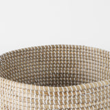 Maddie (Set of 3) Light Brown W/White Dipped Seagrass Round Basket W/ Handles from Mercana - Luna Furniture