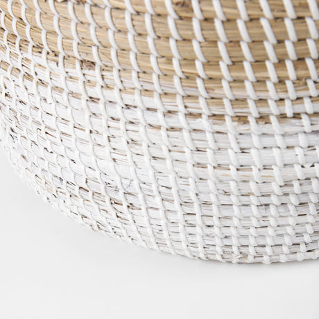 Maddie (Set of 3) Light Brown W/White Dipped Seagrass Round Basket W/ Handles from Mercana - Luna Furniture