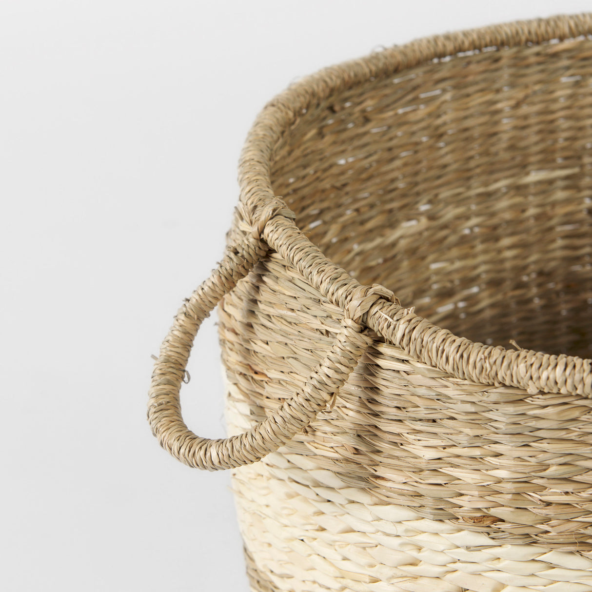 Bradley (Set of 2) Light Brown W/Striped Seagrass Basket W/ Handles from Mercana - Luna Furniture