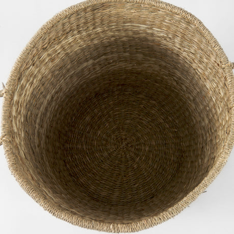 Bradley (Set of 2) Light Brown W/Striped Seagrass Basket W/ Handles from Mercana - Luna Furniture
