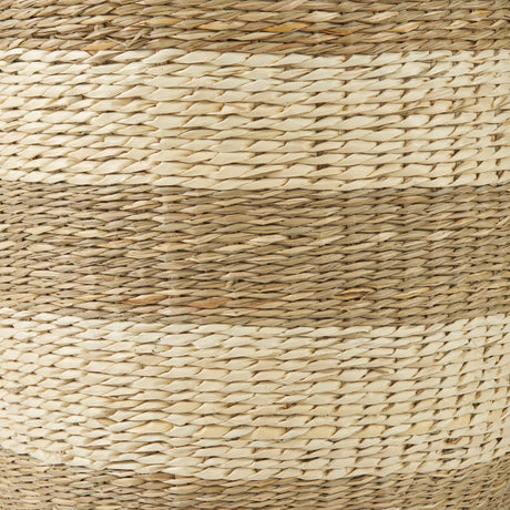 Bradley (Set of 2) Light Brown W/Striped Seagrass Basket W/ Handles from Mercana - Luna Furniture