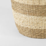 Bradley (Set of 2) Light Brown W/Striped Seagrass Basket W/ Handles from Mercana - Luna Furniture