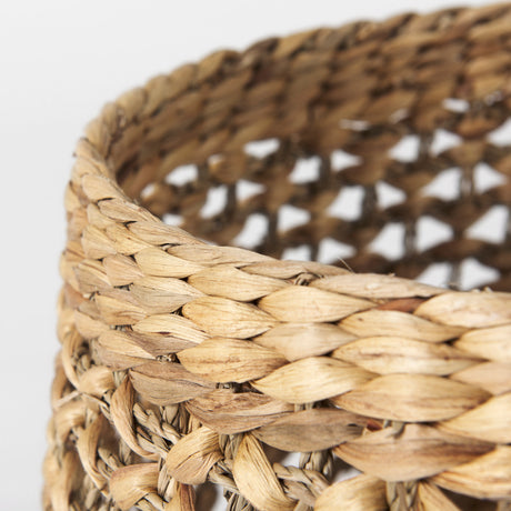 Dakota (Set of 3) Medium Brown Seagrass Round Basket from Mercana - Luna Furniture
