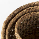 Dakota (Set of 3) Medium Brown Seagrass Round Basket from Mercana - Luna Furniture