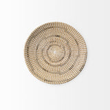 Avel 18.0L x 18.0W x 3.0H Light Brown Seagrass W/Dark Brown String Round Wall Hanging Plate from Mercana - Luna Furniture