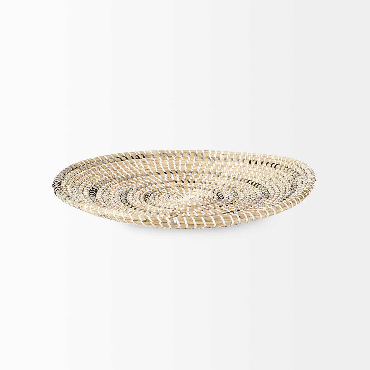 Avel 18.0L x 18.0W x 3.0H Light Brown Seagrass W/Dark Brown String Round Wall Hanging Plate from Mercana - Luna Furniture