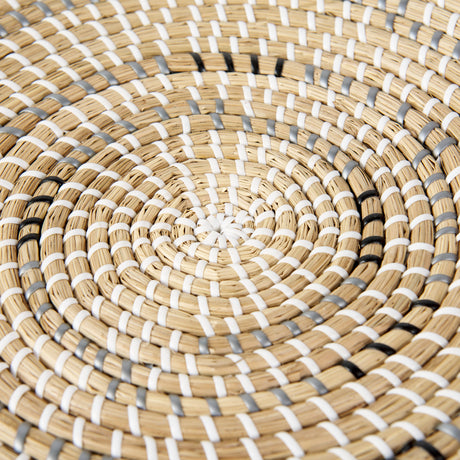 Avel 18.0L x 18.0W x 3.0H Light Brown Seagrass W/Dark Brown String Round Wall Hanging Plate from Mercana - Luna Furniture