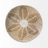 Mekhi 24.0L x 24.0W x 3.5 Light Brown Seagrass W/White String Round Wall Hanging Plate from Mercana - Luna Furniture