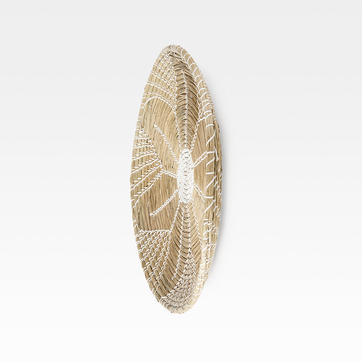 Mekhi 24.0L x 24.0W x 3.5 Light Brown Seagrass W/White String Round Wall Hanging Plate from Mercana - Luna Furniture