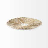Mekhi 24.0L x 24.0W x 3.5 Light Brown Seagrass W/White String Round Wall Hanging Plate from Mercana - Luna Furniture