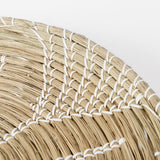 Mekhi 24.0L x 24.0W x 3.5 Light Brown Seagrass W/White String Round Wall Hanging Plate from Mercana - Luna Furniture