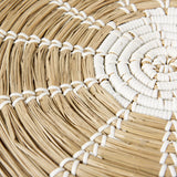 Mekhi 24.0L x 24.0W x 3.5 Light Brown Seagrass W/White String Round Wall Hanging Plate from Mercana - Luna Furniture