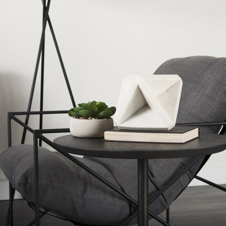 Sophia 5.5 L x 5.5 W x 8.5 H White Marble Decor Stand from Mercana - Luna Furniture
