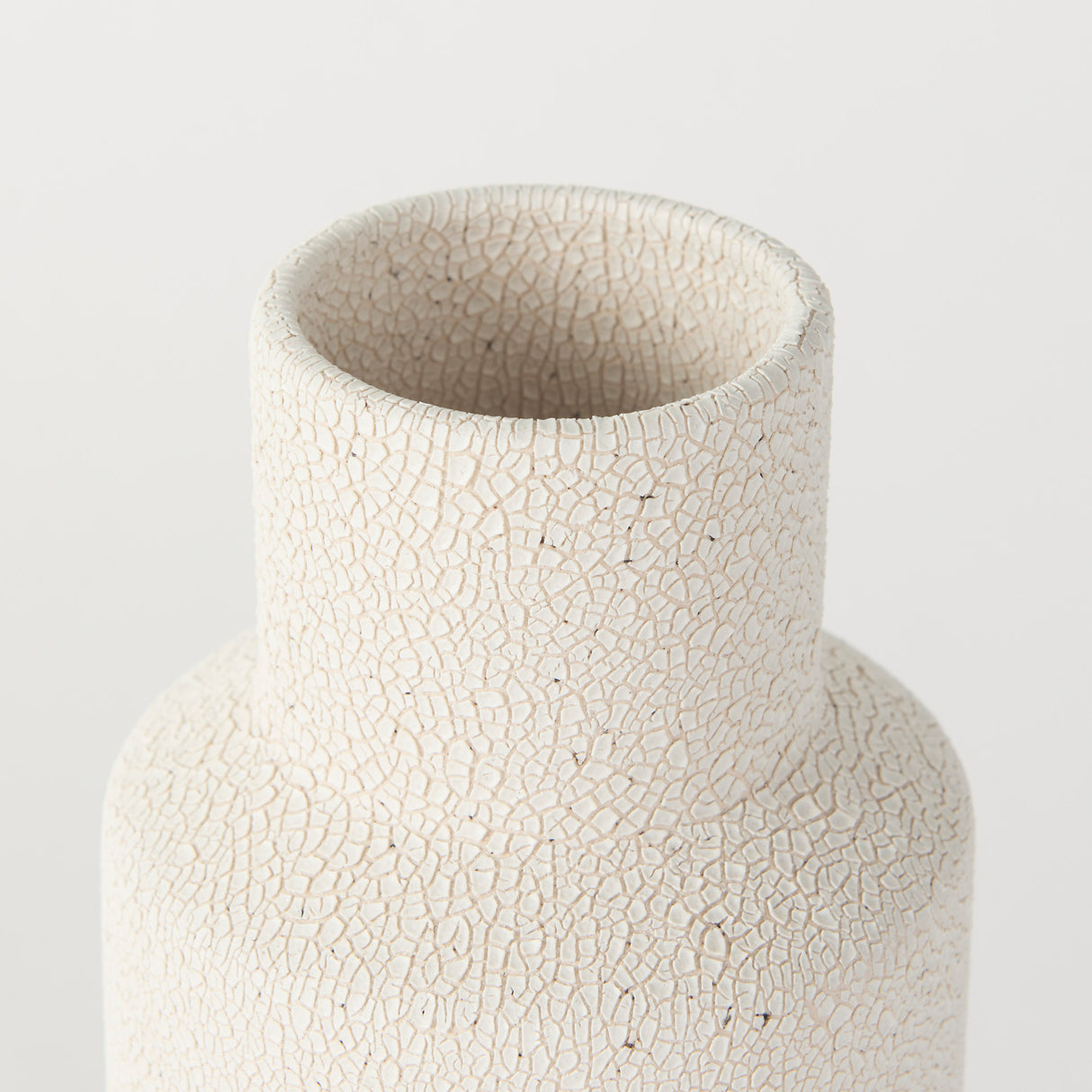 Salar 4.5L x 4.5W x 11.0H Cream Gourd Style Crackled Ceramic Vase from Mercana - Luna Furniture