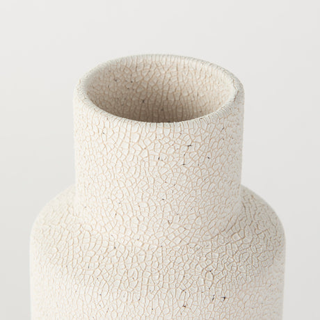 Salar 4.5L x 4.5W x 11.0H Cream Gourd Style Crackled Ceramic Vase from Mercana - Luna Furniture