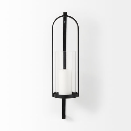 Kero 5.9L x 6.9W x 24.0H Black Metal Wall Candle Holder from Mercana - Luna Furniture
