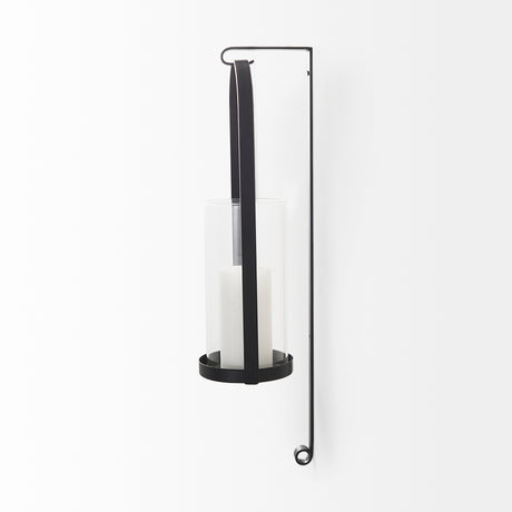 Kero 5.9L x 6.9W x 24.0H Black Metal Wall Candle Holder from Mercana - Luna Furniture