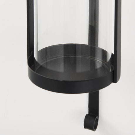 Kero 5.9L x 6.9W x 24.0H Black Metal Wall Candle Holder from Mercana - Luna Furniture