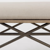 Camille 55.5L x 16.0W x 17.0H Cream Fabric Seat W/ Metal Frame Bench from Mercana - Luna Furniture