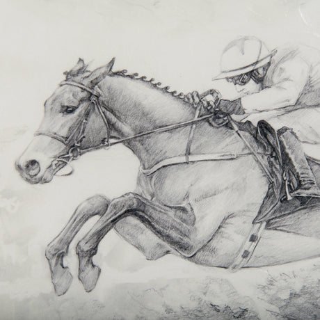 Horse Racing II by Mercana Studio a Hand Embellished Textured Framed Art Print Matted under Glass from Mercana - Luna Furniture