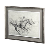Horse Racing I by Mercana Studio a Hand Embellished Textured Framed Art Print Matted under Glass from Mercana - Luna Furniture