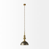 Capsa 17x29 Antique Gold and Silver Toned Metal Dome Pendant Light from Mercana - Luna Furniture