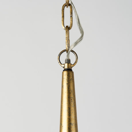 Capsa 17x29 Antique Gold and Silver Toned Metal Dome Pendant Light from Mercana - Luna Furniture