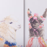 Lama Party IV by Panpan a Framed Art Print Matted under Glass from Mercana - Luna Furniture