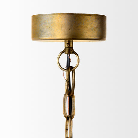 Capsa 17x29 Antique Gold and Silver Toned Metal Dome Pendant Light from Mercana - Luna Furniture